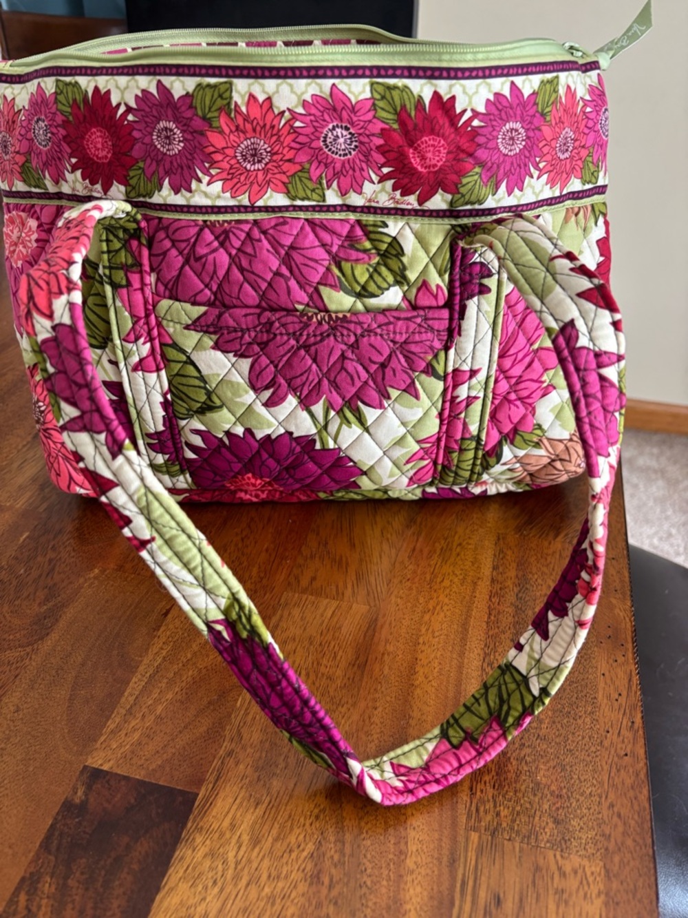 Vera Bradley Betsy Quilted Floral Tote in Pink and Green NWOT